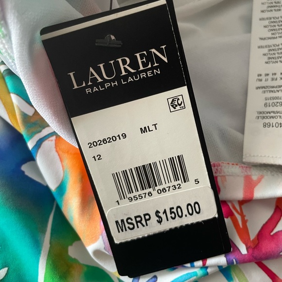 NWT Ralph Lauren Ruffled Off-The-Shoulder One-Piece Swimsuit — Size 12 - Picture 5 of 10